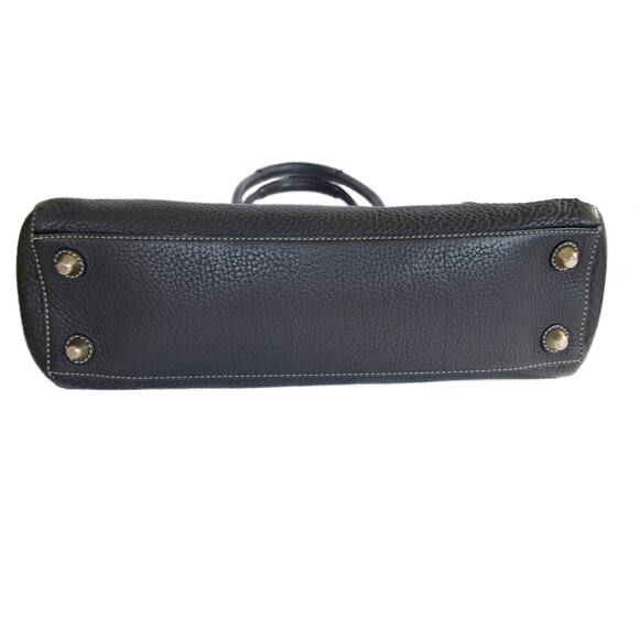 COACH Vintage Hampton Bag Black Pebbled Leather Shoulder Satchel Tote Carryall - Picture 7 of 11